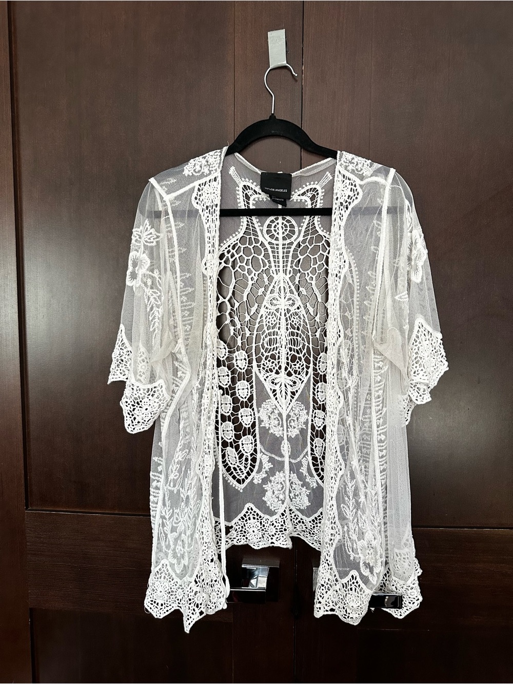 White Crochet Lace Kimono - Unknown Brand